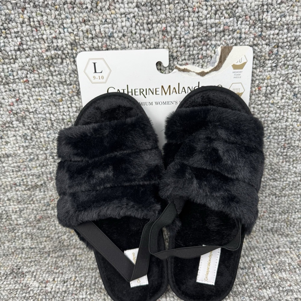 Catherine Malandrino Slippers Womens Size Large 9-10 Premium Black New
